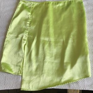 Slip asymmetrical mini skirt